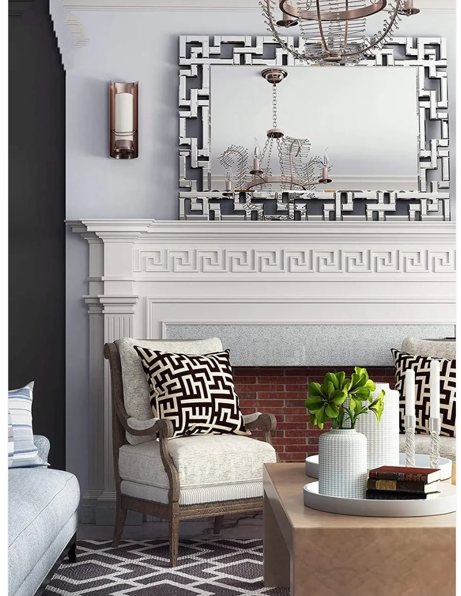 Luxury Beveled Maze Mirror for Living Room