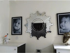 Sunburst-style faceted mirror