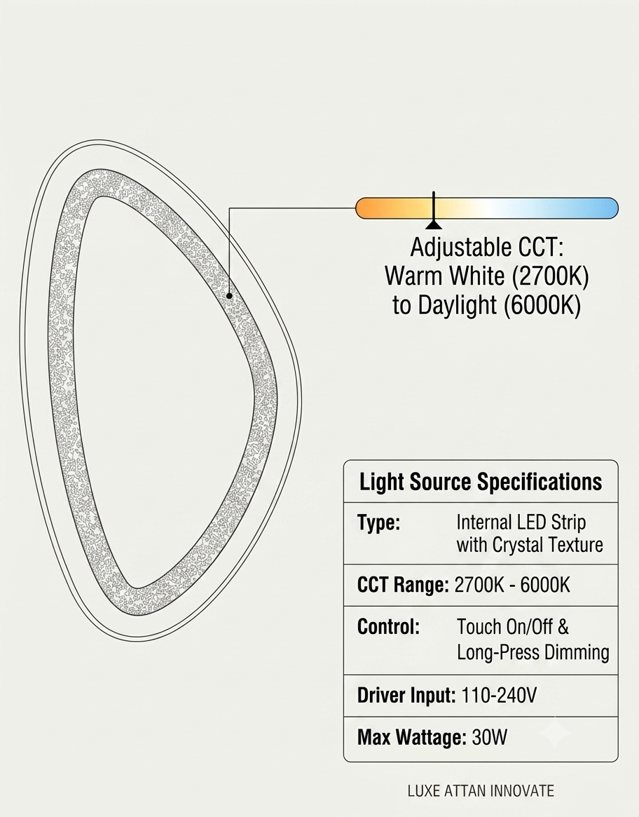 Aethern Precision Aluminium Irregular LED Mirror