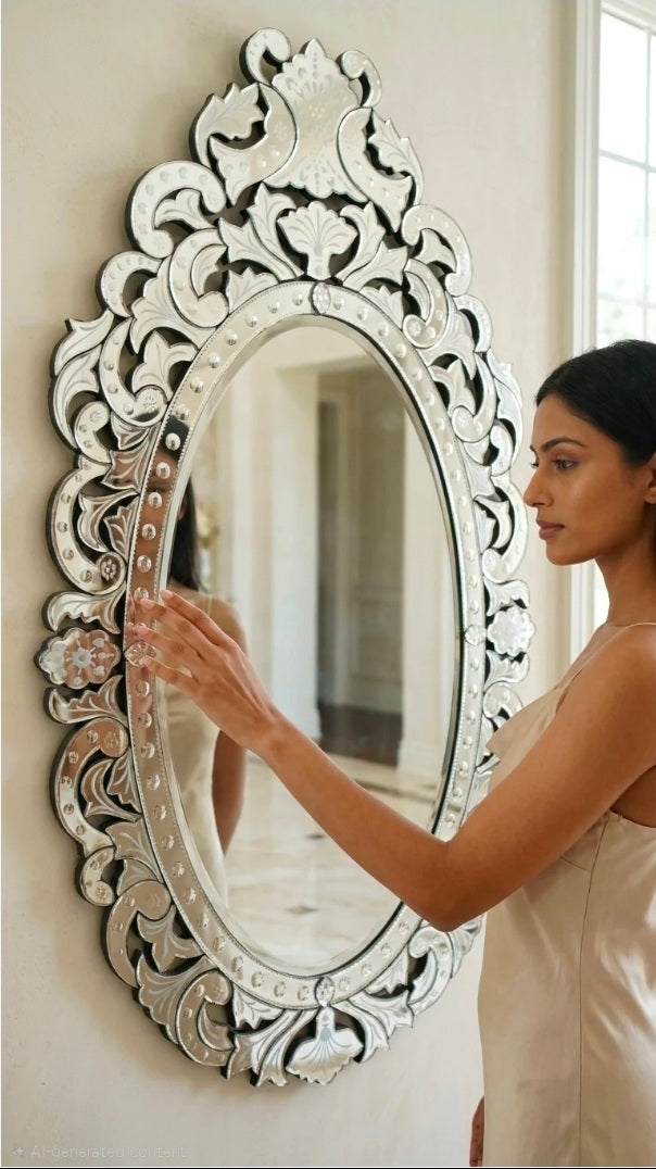 The Venetian Whisper Oval Mirror