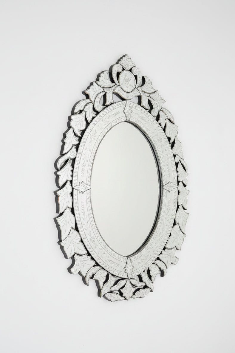 Ornate Vintage Oval Venetian Mirror
