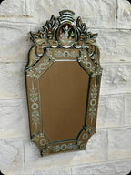 Antique-Style Venetian Mirror with Crown Crest