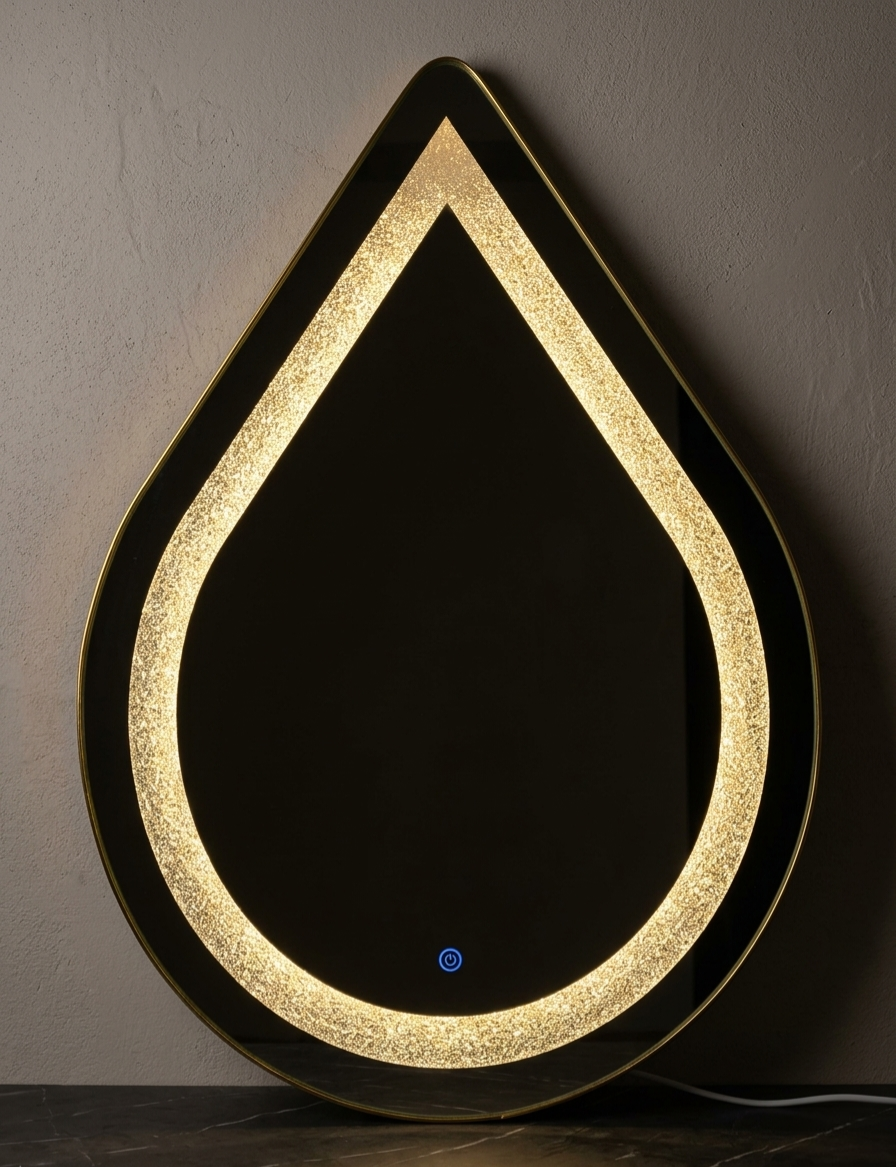 Crush Crystal LED Mirror with Smart Touch Control & Aluminum Trim