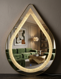 Crush Crystal LED Mirror with Smart Touch Control & Aluminum Trim