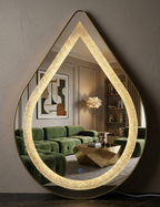 Crush Crystal LED Mirror with Smart Touch Control & Aluminum Trim