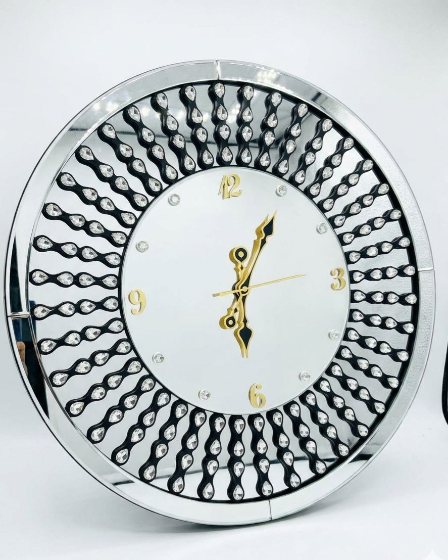 Aura Glitz Premium Mirrored Wall Clock