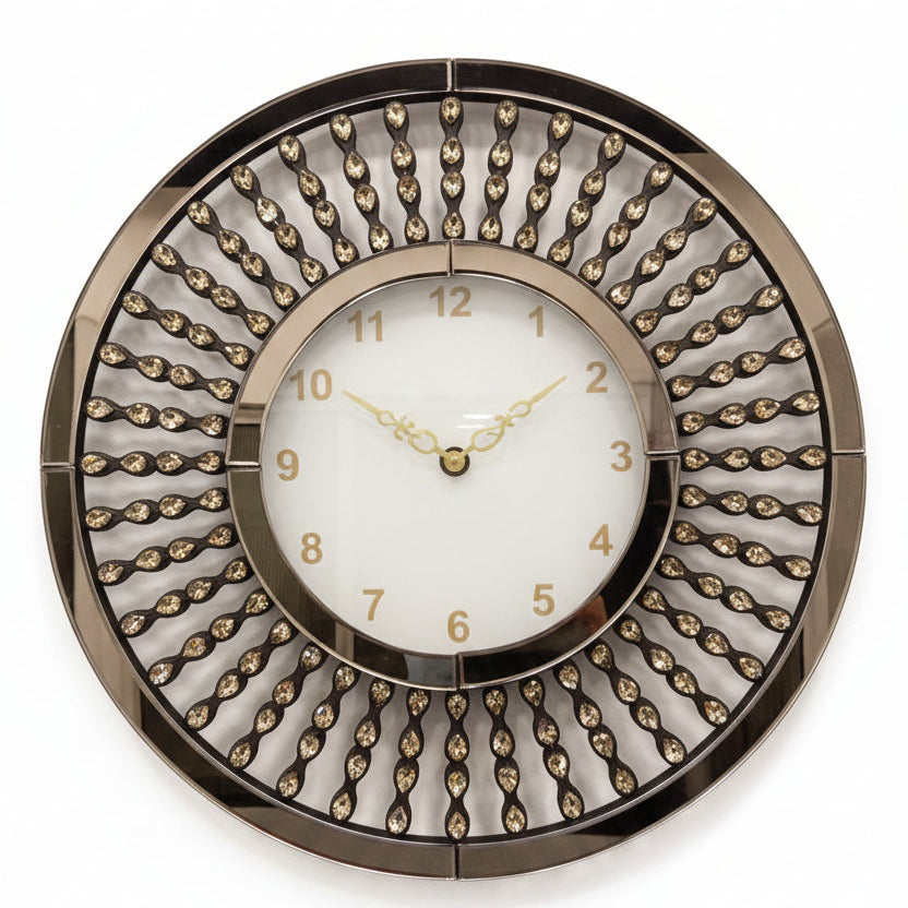 Crystal Radiance Mirror Wall Clock