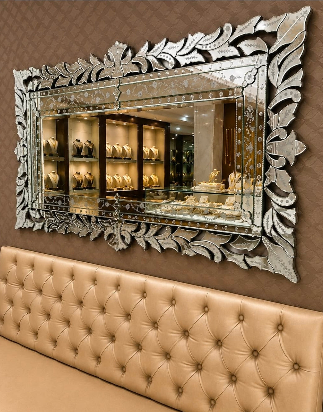 The Artisan Flora Etched Venetian Mirror