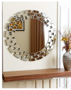 Art Deco Round Brick Mirror