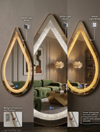 Crush Crystal LED Mirror with Smart Touch Control & Aluminum Trim