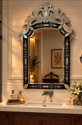 The Obsidian Crest Wall Mirror