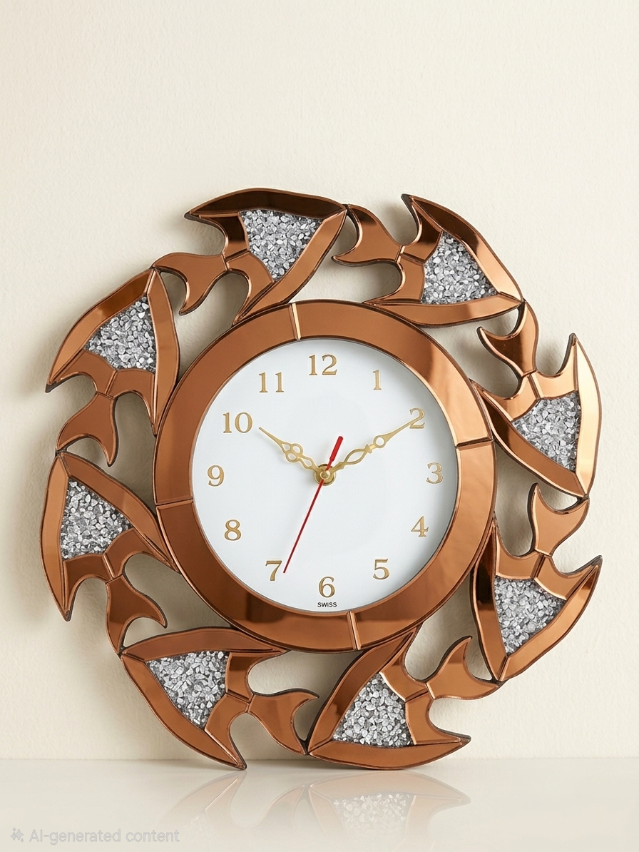 Oceanic Elegance Mirror Wall Clock