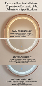Elegance Series Illuminated Oval Mirror – Rose Gold Aluminium Alloy Edition