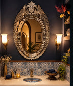 Artisanal Leaf Venetian Mirror