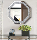 octagon crushed-diamond wall mirror