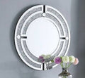 Glam Crushed Diamond Round Mirror