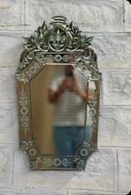 Antique-Style Venetian Mirror with Crown Crest