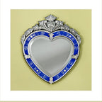 Venetian Blue Heart Mirror