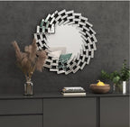 Geometric Mosaic Sunburst Wall Mirror