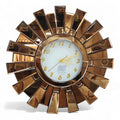 3D Sunburst Bronze Mirror Clock