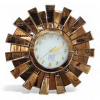 3D Sunburst Bronze Mirror Clock
