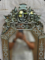 Antique-Style Venetian Mirror with Crown Crest