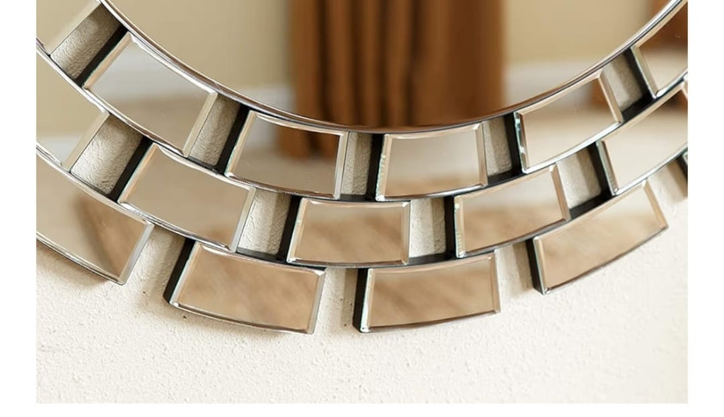 Art Deco Round Brick Mirror