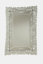 Ornate Rectangular Handcrafted Beveled Artistic Mirror