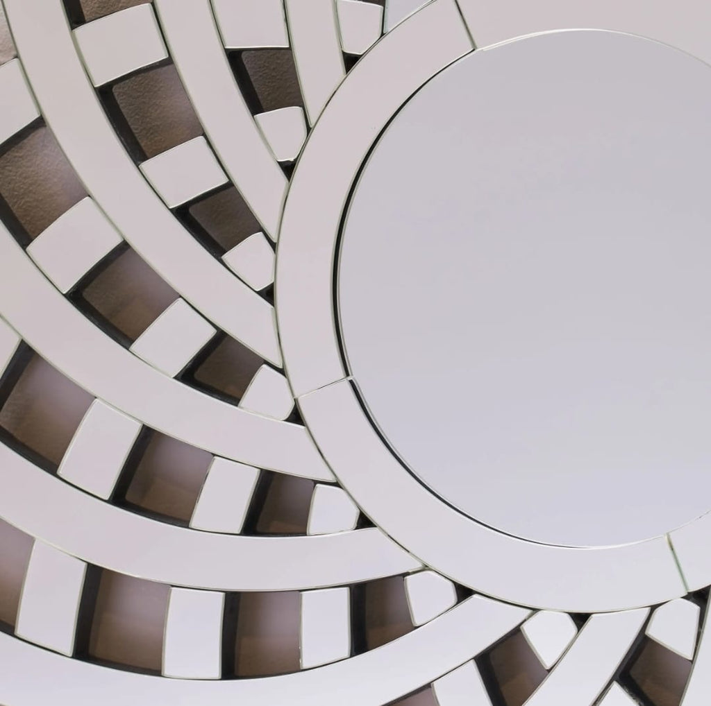 Swirling Interlocking Geometric Accent Mirror