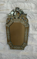 Antique-Style Venetian Mirror with Crown Crest