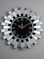 luxury sunburst mirrored wall clock
