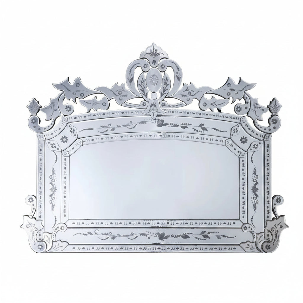 Venetian Etched Glass Wall Mirror