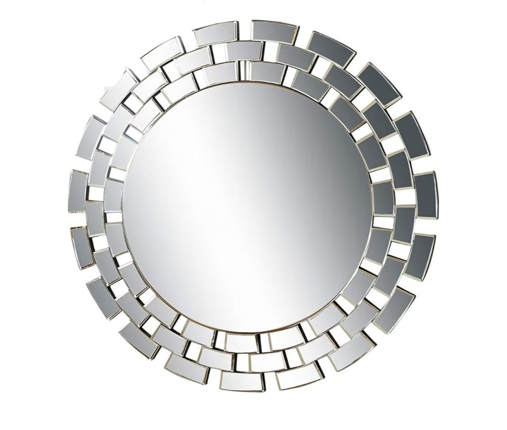 Art Deco Round Brick Mirror
