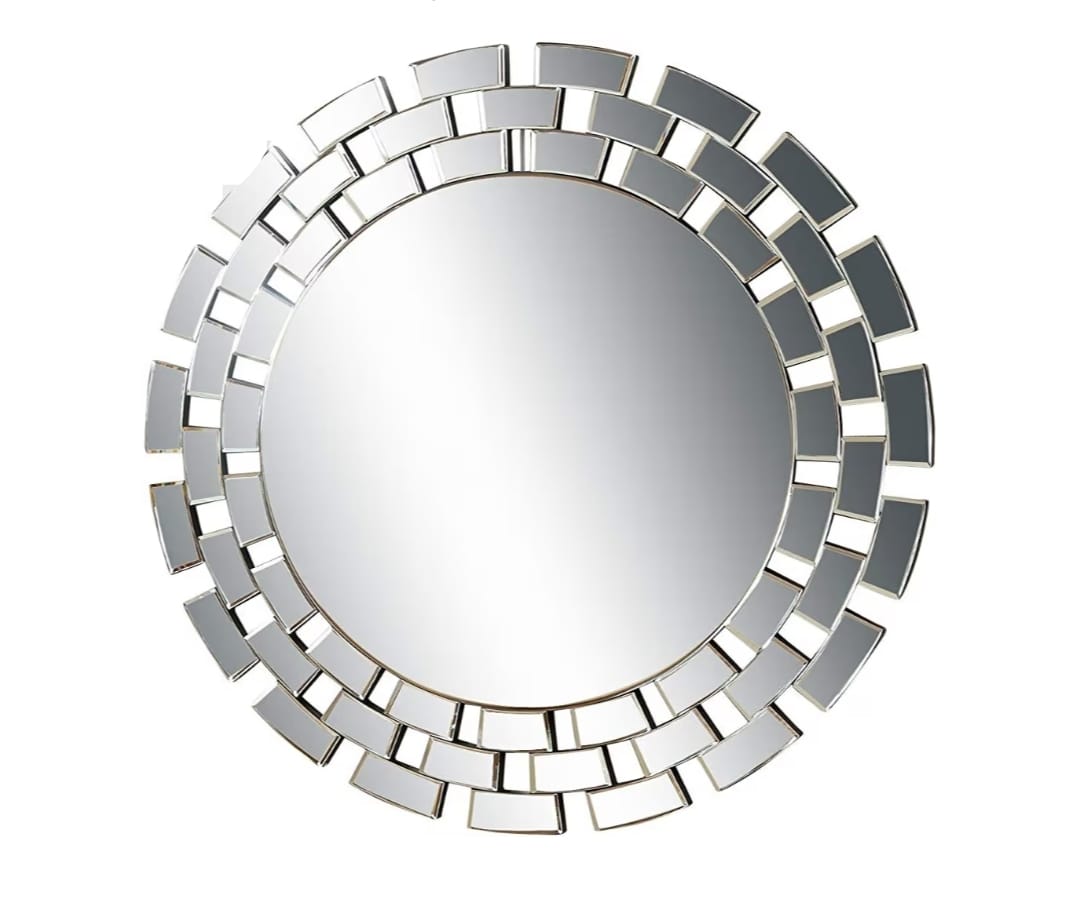 Art Deco Round Brick Mirror
