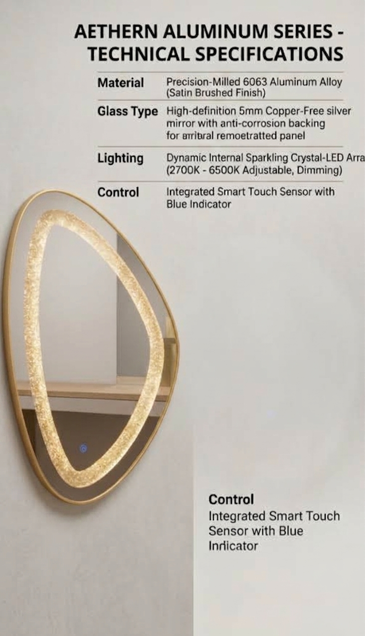 Aethern Precision Aluminium Irregular LED Mirror