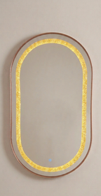 Elegance Series Illuminated Oval Mirror – Rose Gold Aluminium Alloy Edition