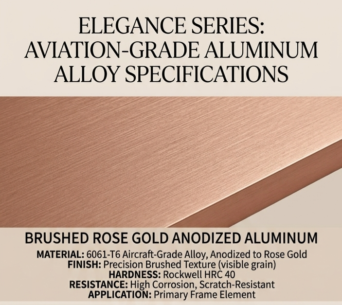 Elegance Series Illuminated Oval Mirror – Rose Gold Aluminium Alloy Edition